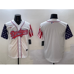 Men Los Angeles Dodgers Blank White Limited Stitched Baseball Jersey