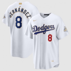 Men Los Angeles Dodgers Enrique Hernández Nike White 2026 Gold Collection Stadium Jersey