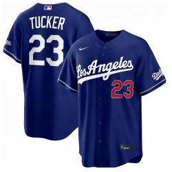 Men Los Angeles Dodgers Kyle Tucker 23 Blue 2026 Gold Collection Stadium Stitched Baseball Jersey