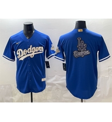 Men Los Angeles Dodgers Team Big Logo Royal 2026 Alternate Gold Collection Stadium Stitched Baseball Jersey 002