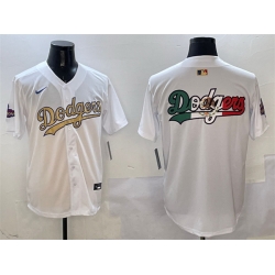 Men Los Angeles Dodgers Team Big Logo White 2025 Gold Collection Limited Stitched Baseball Jersey 001