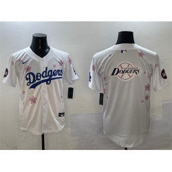 Men Los Angeles Dodgers Team Big Logo White 2025 Tokyo Series Limited Stitched Baseball Jersey 1