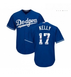 Mens Los Angeles Dodgers 17 Joe Kelly Authentic Royal Blue Team Logo Fashion Cool Base Baseball Jersey 