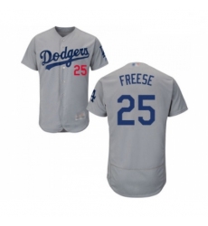 Mens Los Angeles Dodgers 25 David Freese Gray Alternate Flex Base Authentic Collection Baseball Jersey