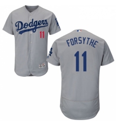 Mens Majestic Los Angeles Dodgers 11 Logan Forsythe Gray Alternate Flex Base Authentic Collection MLB Jersey