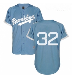 Mens Majestic Los Angeles Dodgers 32 Sandy Koufax Authentic Light Blue Cooperstown MLB Jersey