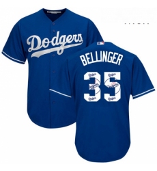 Mens Majestic Los Angeles Dodgers 35 Cody Bellinger Authentic Royal Blue Team Logo Fashion Cool Base MLB Jersey