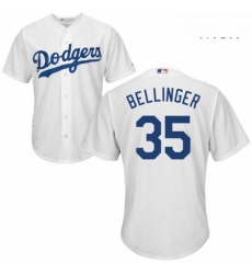 Mens Majestic Los Angeles Dodgers 35 Cody Bellinger Replica White Home Cool Base MLB Jersey