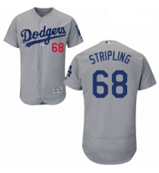 Mens Majestic Los Angeles Dodgers 68 Ross Stripling Gray Alternate Flex Base Authentic Collection MLB Jersey