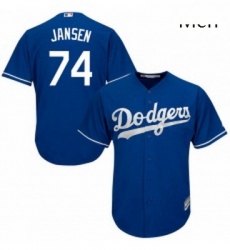 Mens Majestic Los Angeles Dodgers 74 Kenley Jansen Authentic Royal Blue Alternate Cool Base MLB Jersey