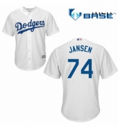 Mens Majestic Los Angeles Dodgers 74 Kenley Jansen Replica White Home Cool Base MLB Jersey