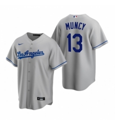 Mens Nike Los Angeles Dodgers 13 Max Muncy Gray Road Stitched Baseball Jersey