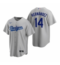 Mens Nike Los Angeles Dodgers 14 Enrique Hernandez Gray Alternate Stitched Baseball Jerse