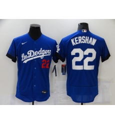 Men's Nike Los Angeles Dodgers #22 Clayton Kershaw Blue Elite City Player Jersey