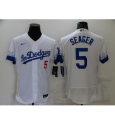 Men's Nike Los Angeles Dodgers #5 Corey Seager White Elite City Player Jersey