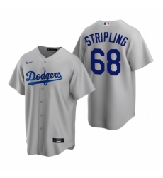 Mens Nike Los Angeles Dodgers 68 Ross Stripling Gray Alternate Stitched Baseball Jersey