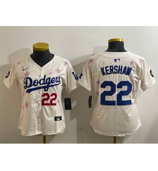 Women Los Angeles Dodgers 22 Clayton Kershaw Cream 2025 Tokyo Series Limited Stitched Baseball Jersey Women Los Angeles Dodgers 22 Clayton Kershaw Cream 2025 Tokyo Series Limited Stitched Baseball Jersey