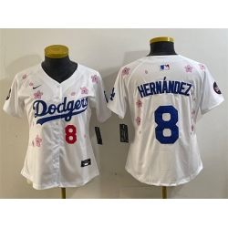 Women Los Angeles Dodgers 8 Enrique Hernandez White 2025 Tokyo Series Limited Stitched Baseball Jersey
