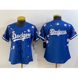 Women Los Angeles Dodgers Team Big Logo Royal 2025 Tokyo Series Limited Stitched Baseball Jersey