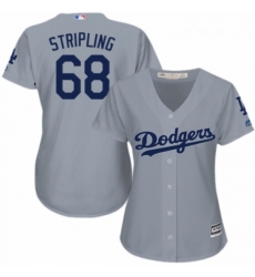 Womens Majestic Los Angeles Dodgers 68 Ross Stripling Authentic Grey Road Cool Base MLB Jersey 