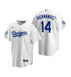 Youth Los Angeles Dodgers 14 Enrique Hernandez White 2020 World Series Champions Replica Jersey