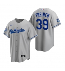 Youth Los Angeles Dodgers 39 Blake Treinen Gray 2020 World Series Champions Road Replica Jersey