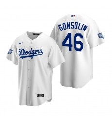 Youth Los Angeles Dodgers 46 Tony Gonsolin White 2020 World Series Champions Replica Jersey