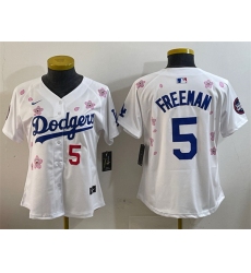 Youth Los Angeles Dodgers 5 Freddie Freeman White 2025 Tokyo Series Limited Stitched Baseball Jersey