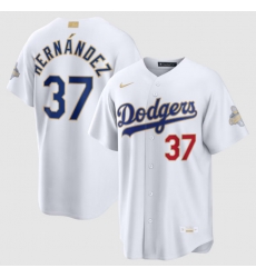 Youth Los Angeles Dodgers Teoscar Hernández Nike White 2026 Gold Collection Stadium Jersey
