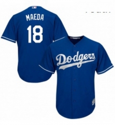 Youth Majestic Los Angeles Dodgers 18 Kenta Maeda Authentic Royal Blue Alternate Cool Base MLB Jersey