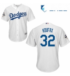 Youth Majestic Los Angeles Dodgers 32 Sandy Koufax Authentic White Home 2017 World Series Bound Cool Base MLB Jersey