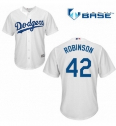 Youth Majestic Los Angeles Dodgers 42 Jackie Robinson Authentic White Home Cool Base MLB Jersey