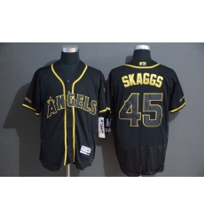 Angels 45 Tyler Skaggs Black Gold Flexbase Jersey