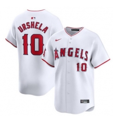 Men Los Angeles Angels 10 Gio Urshela White Home Limited Stitched Baseball Jersey