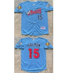 Men Los Angeles Angels 15 Tim Salmon Blue With 2001 American League Baseball Seasons 100th Anniversary Patch Stitched Baseball Jersey Men Los Angeles Angels 15 Tim Salmon Blue With 2001 American League Baseball Seasons 100th Anniversary Patch Stitched Baseball Jersey
