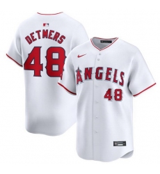Men Los Angeles Angels 48 Reid Detmers White Home Limited Stitched Baseball Jersey
