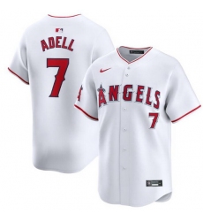 Men Los Angeles Angels 7 Jo Adell White Home Limited Stitched Baseball Jersey