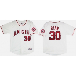 Men Los Angeles Angels Nolan Ryan #30 Majestic Home Classic White Stitched MLB Jersey