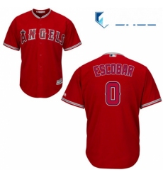 Youth Majestic Los Angeles Angels of Anaheim 0 Yunel Escobar Authentic Red Alternate Cool Base MLB Jersey 