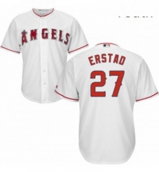 Youth Majestic Los Angeles Angels of Anaheim 27 Darin Erstad Authentic White Home Cool Base MLB Jersey 