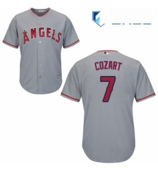 Youth Majestic Los Angeles Angels of Anaheim 7 Zack Cozart Replica Grey Road Cool Base MLB Jersey 