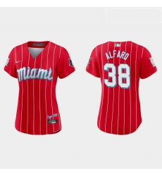 Miami Marlins 38 Jorge Alfaro Women Nike 2021 City Connect Authentic MLB Jersey Red