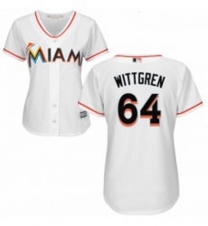 Womens Majestic Miami Marlins 64 Nick Wittgren Authentic White Home Cool Base MLB Jersey 