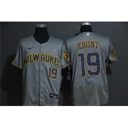 Brewers 19 Robin Yount Gray 2020 Nike Flexbase Jersey