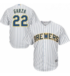 Youth Majestic Milwaukee Brewers 22 Matt Garza Authentic White Alternate Cool Base MLB Jersey