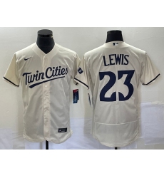 Men Minnesota Twins 23 Royce Lewis Cream Flex Base Stitched Baseball Jersey