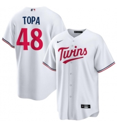 Men Minnesota Twins 48 Justin Topa White Cool Base Stitched Baseball Jersey