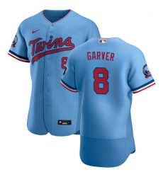 Men Minnesota Twins 8 Mitch Garver Men Nike Light Blue Alternate 2020 60th Season Flex Base Team MLB Jersey