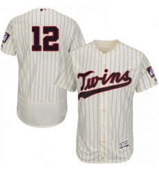 Mens Majestic Minnesota Twins 12 Jake Odorizzi Authentic Cream Alternate Flex Base Authentic Collection MLB Jersey