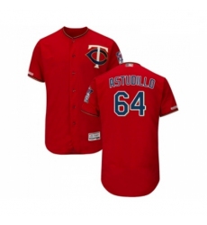 Mens Minnesota Twins 64 Willians Astudillo Scarlet Alternate Flex Base Authentic Collection Baseball Jersey